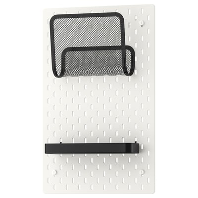 SKÅDIS Pegboard combination, white, 36x56 cm