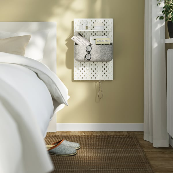 SKÅDIS Pegboard combination, white, 36x56 cm