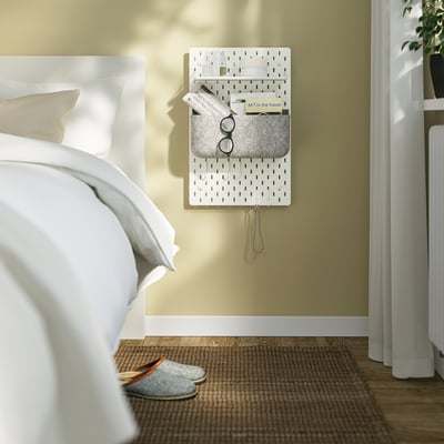 SKÅDIS Pegboard combination, white, 36x56 cm