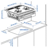SKÄRKIND Natural gas 13A12A hob w fish grill, 59 cm