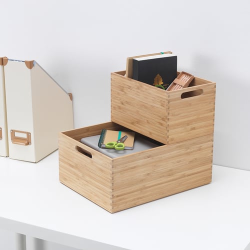 SKAKARE Storage box, bamboo, 17x26x15 cm IKEA