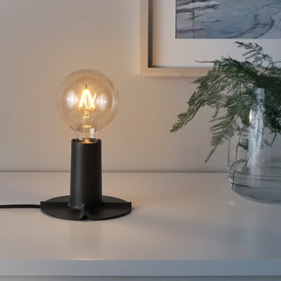 SKALLRAN Table lamp base, dark grey/metal