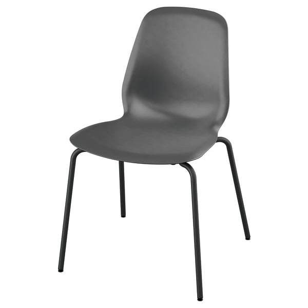 SKÅLSTA Chair, plastic black/tubular metal/black-grey