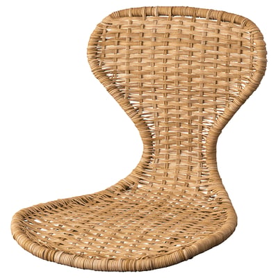 SKÅLSTA wicker chair, natural. Rattan-woven, round seat, curved back.