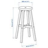 SKOGSTA Bar stool, acacia, 48x70 cm