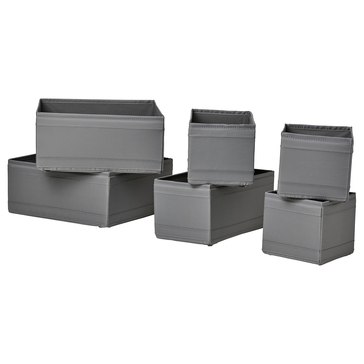 イケア SKUBB 6個セット 502.903.61 SKUBB box, set of 6, dark grey - IKEA