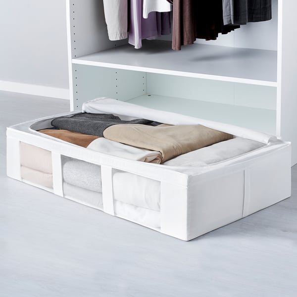 SKUBB Storage case with mesh window, white, 93x55x19 cm