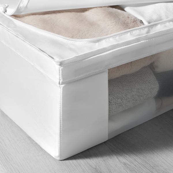 SKUBB Storage case with mesh window, white, 93x55x19 cm