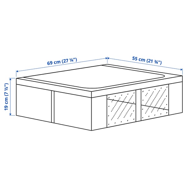 Illustration with measurements for the product: SKUBB.