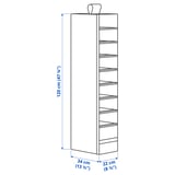SKUBB Storage with 9 compartments, white, 22x34x120 cm