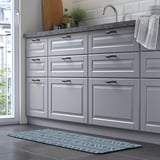 SKYDDSRUM Kitchen mat, blue, 45x120 cm