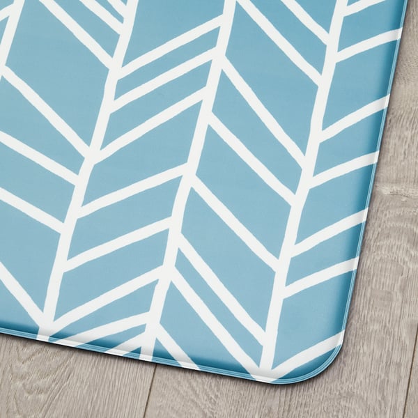 SKYDDSRUM Kitchen mat, blue, 45x120 cm