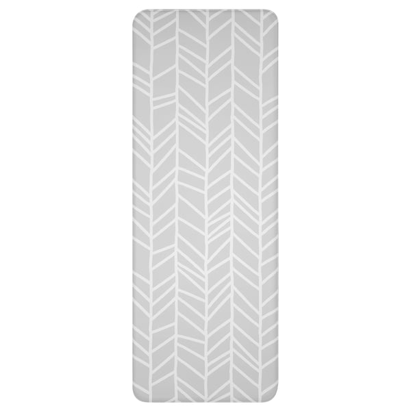 SKYDDSRUM Kitchen mat, grey, 45x120 cm