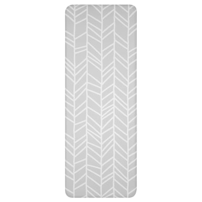 SKYDDSRUM Kitchen mat, grey, 45x120 cm