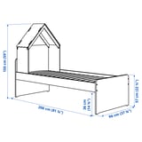 SLÄKT Bed frame, incl bed accessory/grey, 90x200 cm