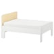 SLÄKT Ext bed frame with slatted bed base, white/birch, 80x200 cm