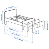 SLÄKT Ext bed frame with slatted bed base, white, 80x200 cm