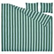Green & white striped cotton bed set: duvet, 2 pillows. Classic stripes, smooth texture.