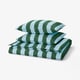 SLÅNHÖSTMAL Duvet cover and 2 pillowcases, light blue dark green/stripe, 200x200/50x60 cm