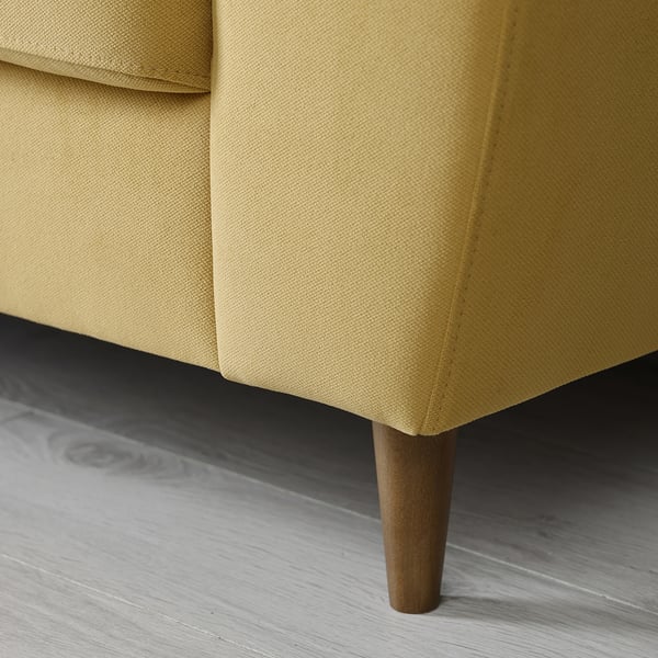 SLATORP 4-seat sofa with chaise longue, Hakebo yellow-brown