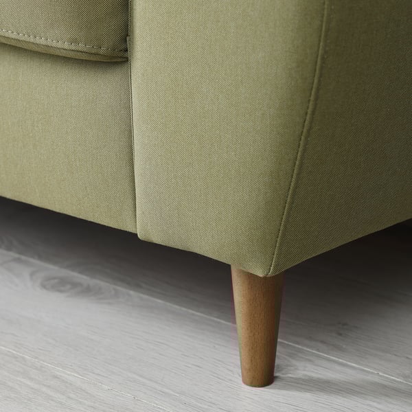 SLATORP 4-seat sofa with chaise longue, Vissle yellow-green