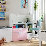 SMÅSTAD Changing table, white pale pink/with 3 drawers, 90x79x100 cm
