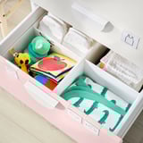 SMÅSTAD Changing table, white pale pink/with 3 drawers, 90x79x100 cm