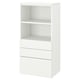 Option: SMÅSTAD / PLATSA Bookcase, white white/with 3 drawers, 60x42x123 cm