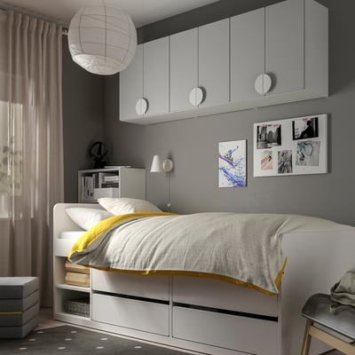 SMÅSTAD Wall cabinet, white grey/with 1 shelf, 60x32x60 cm