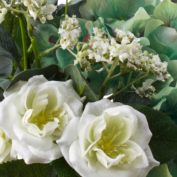 SMYCKA Artificial bouquet, white, 35 cm