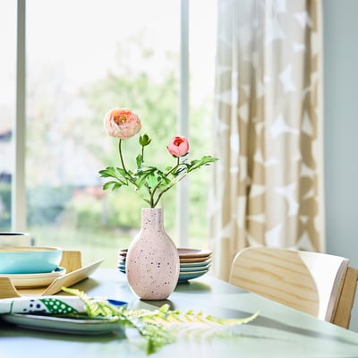 SMYCKA Artificial flower, in/outdoor Ranunculus/pink, 52 cm