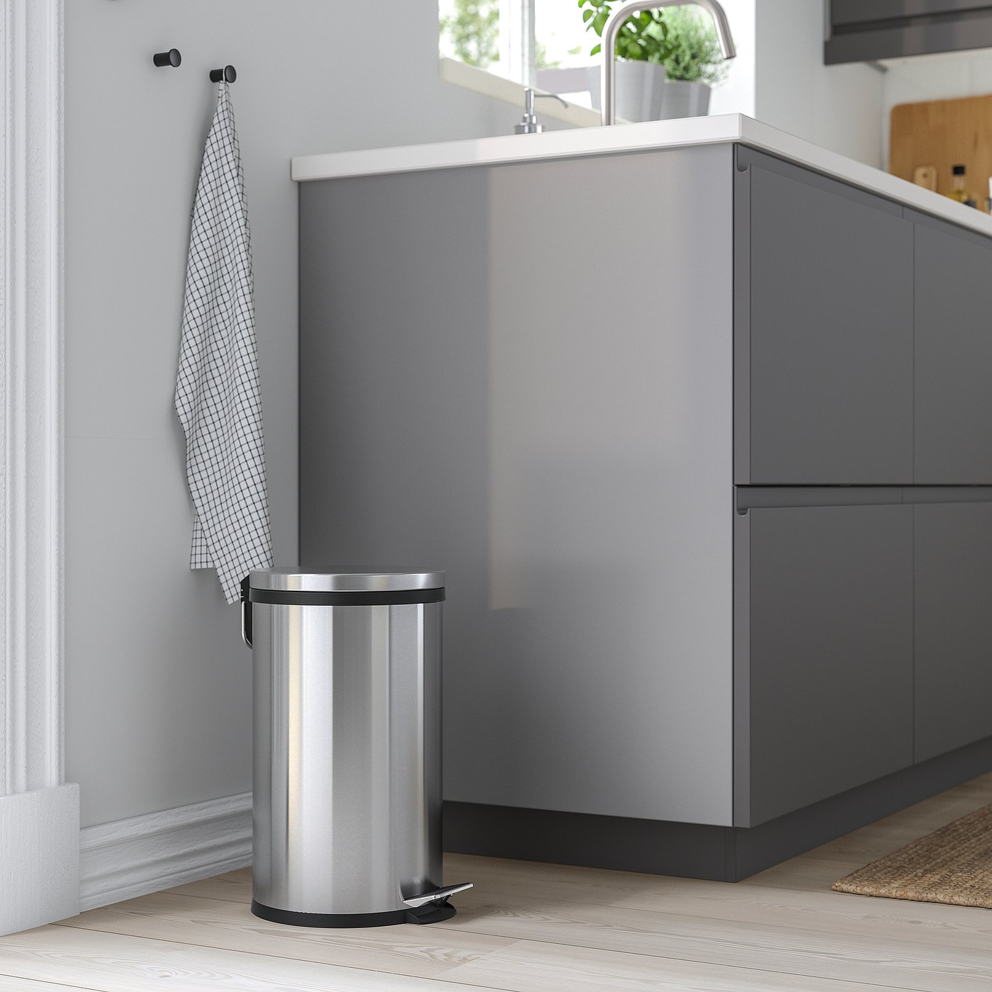 SNÖRPA pedal bin, stainless steel, 12 l - IKEA