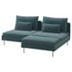 SÖDERHAMN 2-seat sofa with chaise longue, Alhamn dark grey-blue