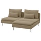 SÖDERHAMN 2-seat sofa with chaise longue, Johanneshov brown-beige