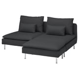 SÖDERHAMN 3-seat section, with footstool/Fridtuna dark grey