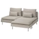 SÖDERHAMN 3-seat section, with footstool/Fridtuna light beige