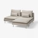 SÖDERHAMN 3-seat section, with footstool/Fridtuna light beige