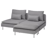 SÖDERHAMN 3-seat section, with footstool/Tonerud grey