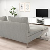 SÖDERHAMN 3-seat section, with footstool/Viarp beige/brown