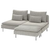 SÖDERHAMN 3-seat section, with footstool/Viarp beige/brown
