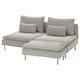 SÖDERHAMN 3-seat section, with footstool/Viarp beige/brown
