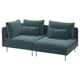 SÖDERHAMN 3-seat sofa, with open end/Alhamn dark grey-blue