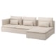 SÖDERHAMN 4-seat sofa with chaise longue, and open end/Gransel natural