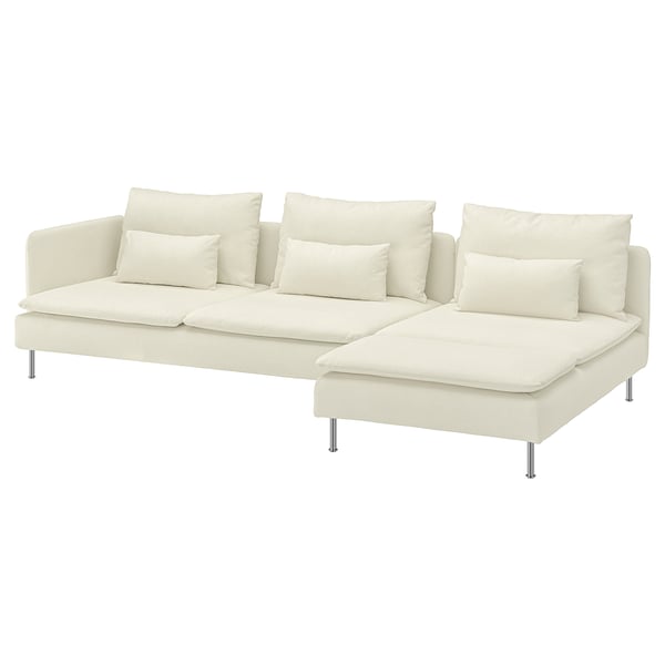 SÖDERHAMN 4-seat sofa with chaise longue, and open end/Johanneshov off-white