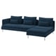SÖDERHAMN 4-seat sofa with chaise longue, and open end/Kelinge dark blue