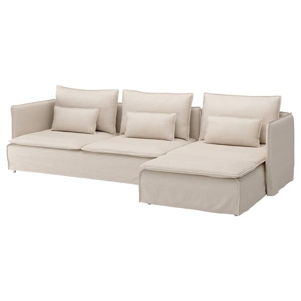 SÖDERHAMN 4-seat sofa, with chaise longue/Gransel natural