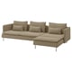 SÖDERHAMN 4-seat sofa, with chaise longue/Johanneshov brown-beige
