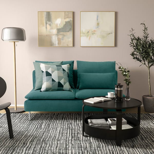 SÖDERHAMN Compact 3-seat section, Kelinge grey-turquoise