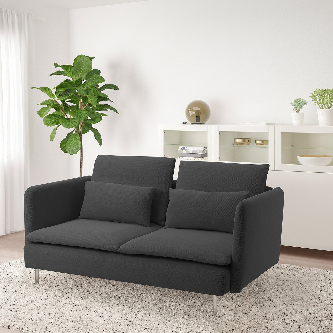 SÖDERHAMN compact 3-seat sofa, Fridtuna dark grey - IKEA