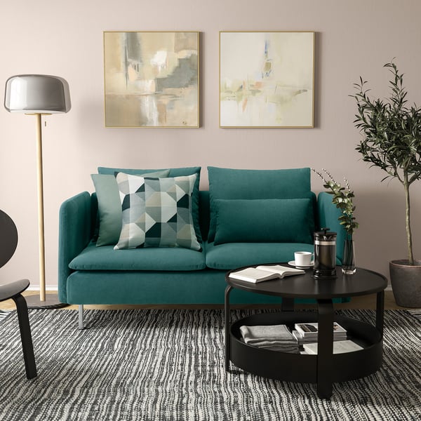 SÖDERHAMN Compact 3-seat sofa, Kelinge grey-turquoise